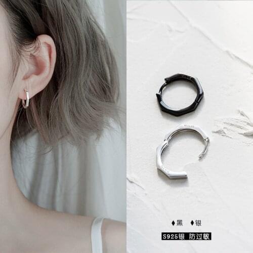 LByzHan Minimalist Geometric Hoop Earrings for Women Authentic 925 Sterling Silver Small Simple Ear Hoops Fine Jewelry