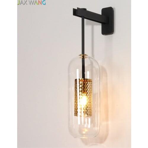 Post-modern Luxury Glass Wall Lamp Nordic Wall Lights for Living Room Bedroom Bedside Lamps Indoor Lighting Fixtures Decoration