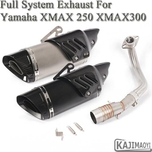 X-max 250 300 Motorcycle Slip-on Exhaust Full Pipe Modified Front Link Pipe Carbon Muffler For Yamaha XMAX 300 XMAX250 2017 2018