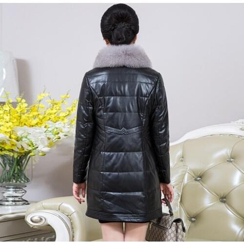 Genuine Leather Jacket Women Winter Warm Duck Down Real Sheepskin Leather Jackets Female Parks Plus Size 6XL LX2126
