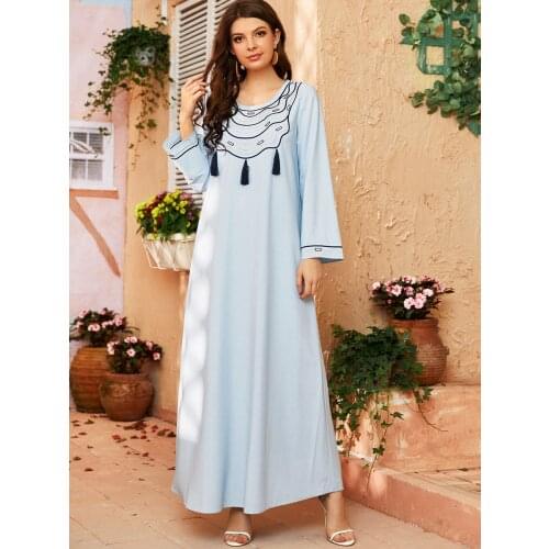 Casual Embroidery Dubai Arab Abaya Dress Women Muslim Long Robe Big Swing Kimono Elbise Hijab Dresses Turkey Islamic Clothes 4XL