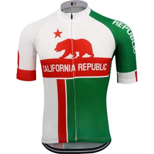 2020 Jersey Team California Republic Mens Cycling Jersey Green MTB BIke Wear Cycling Clothing Classic jersey bicycle Triathlon