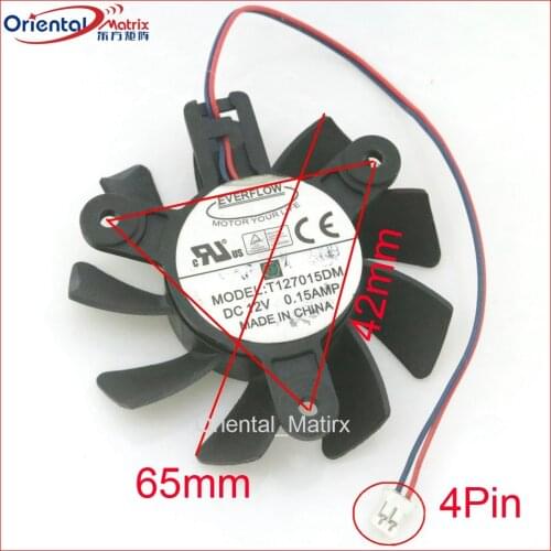 Free Shipping T127015DM 65mm 47*47*47mm 12V 0.15A 2Wire 2Pin HD4830 HD4850 Graphics / Video Card VGA Cooler Fan