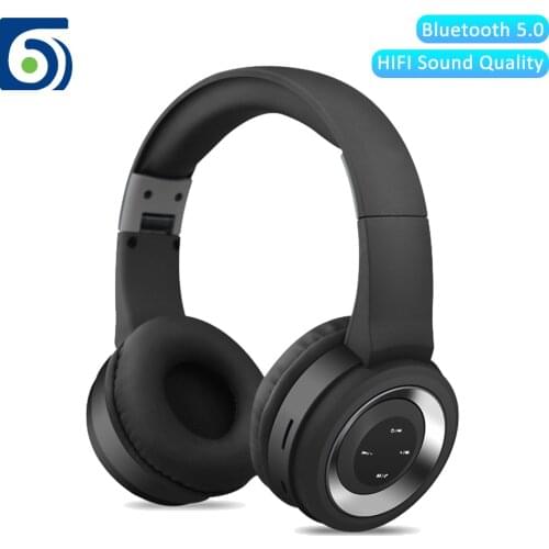 Wireless Headphones Bluetooth-compatible Earphone 5.0 Foldablel 3D Bass Stereo Noise Reduction Gaming Headset/Mic For Mobile PC