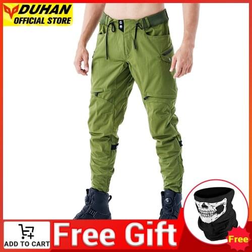 DUHAN Motorcycle Pants Mens Moto Cycling Pants Waterproof Knee Protective Armor Motocross Trousers Off Road Riding Pantalon
