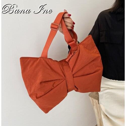 Bow Desinger Bag For women Totes Bag Canvas Butterfiy Knot Girl Crossbody Bag Nylon Waterproof Women Shoulder Bag Girls Satchel