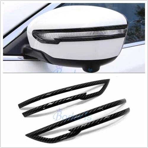 For Nissan Qashqai Rogue Sport 2016 2017 2018 2019 Carbon Fiber Color Door Mirror Trim Rear View Overlay Car Styling Accessories