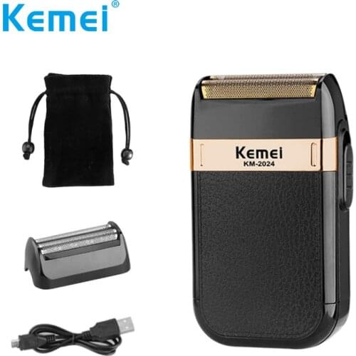 Kemei Electric Shaver for Men Twin Blade Waterproof Reciprocating Cordless Razor USB Rechargeable Shaving Machine Barber Trimmer