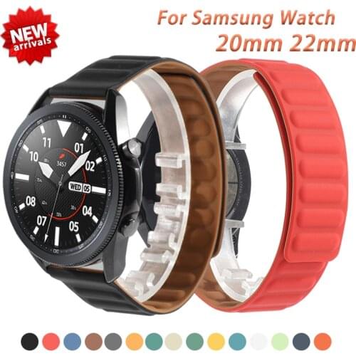 20 22mm Band for Galaxy Watch 3 46mm 42mm Active 2 Strap Samsung Gear S3 Silicone Magnetic Strap Bracelet Huawei Watch GT