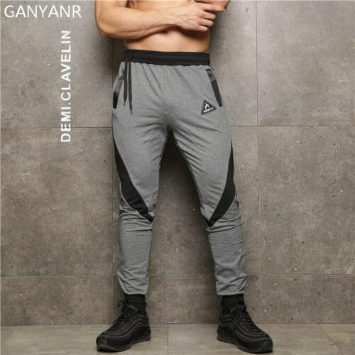 GANYANR Running Pants Men Sports Leggings Jogging Basketball Training Fitness Gym Athletic Football Sweatpants Elastic Workout