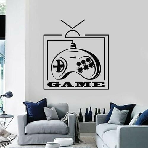 Gamer Wall Decal Computer Buttons Game Console Door Window Vinyl Stickers Teens Boys Bedroom Playroom Home Decor Mural Art E474