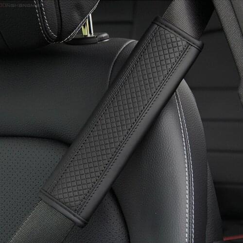 Fibre Leather Embossed Seat Belt Shoulder Pads, Interior Seat Belt Shoulder Covers, Car Seat Cover Safety Belts