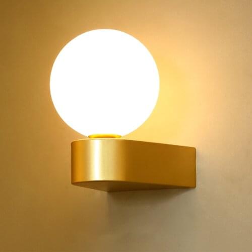 Nordic Modern Led Wall Lamp Glass Ball Bedroom Bedside Wall Lamp Corridor Bathroom Mirror Lamp Decoration Fixtures