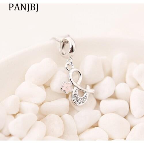 New 100% 925 Sterling Silver Bead Charm And & Mark Sign Clear CZ Pendant Enamel Charms Fit Pandora Bracelets DIY Women Jewelry