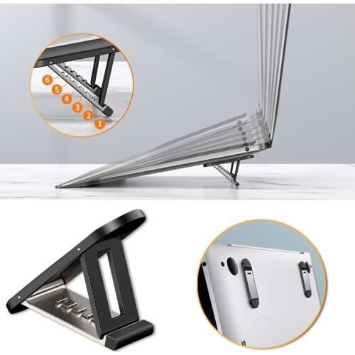 Lightweight Stand Laptop Heat Dissipation Stand Foldable Semi-metal Tablet Stand Bracket Notebook Holder for MacBook Phone