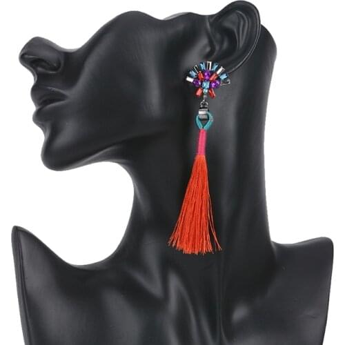 PPG&PGG Fashion Design Hot RED Earrings For Women Long Tassel Statement Drop Earrings Jewelry Hot Wholesale