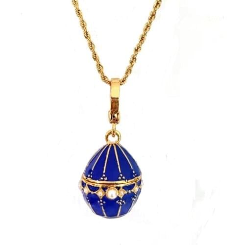 Simple Hot Selling Enamel Drop Easter And Christmas Egg Pendant , With Random Chain