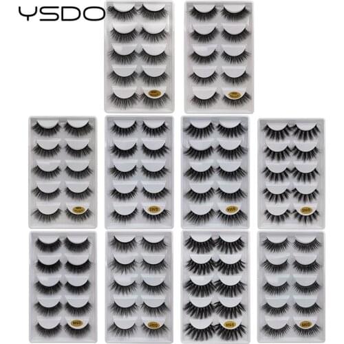 YSDO 10/20/30/50 Boxes Eyelashes Cruelty Free Natural false Eyelashes Faux Cils Eyelash Extension 3d Mink Lashes Maquiagem G5