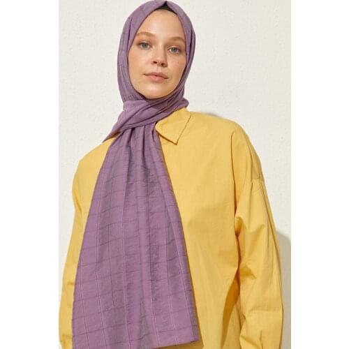 Salland Silk None Shawl Lilac Comfortable Product Fashion Scarf Hijab Flexible and Breathable Comfy Fabric Quality Robust Original Does Easy Use Quality Shawl Stylish Designs Casual Italian Stitched Patterned YokŞal17