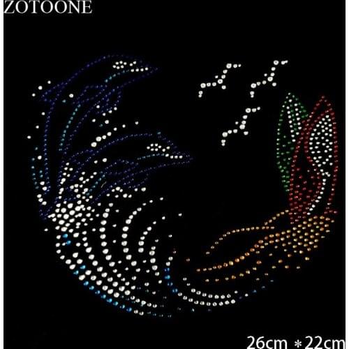 ZOTOONE Iron on Patch Crystals Rhinestones Applique Clear Hotfix Rhinestone Stickers for Clothes Hot Fix Strass Decoration E