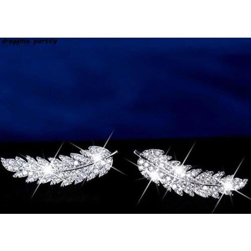 Boho Leaf Angle Wings Luxury Simple Stud Earrings Simplification Korean Stylish Design Outdoor Mountain Climber Christmas Stud