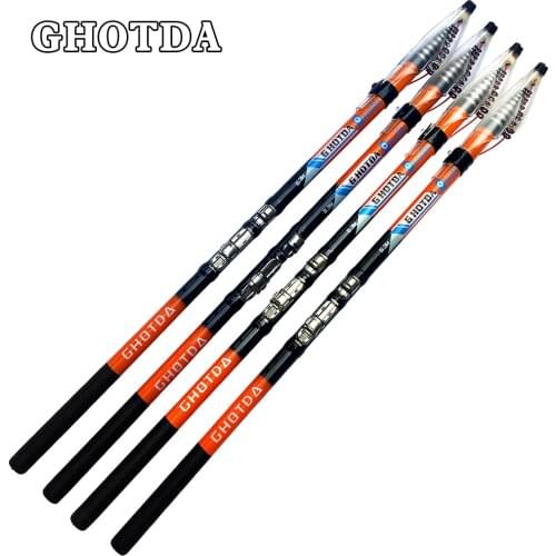 GHOTDA High Carbon 2.7M 3.6M 4.5M 5.4M 6.3M Fishing Rod Spinning Portable Telescopic Rod Super Rock Fishing Rod