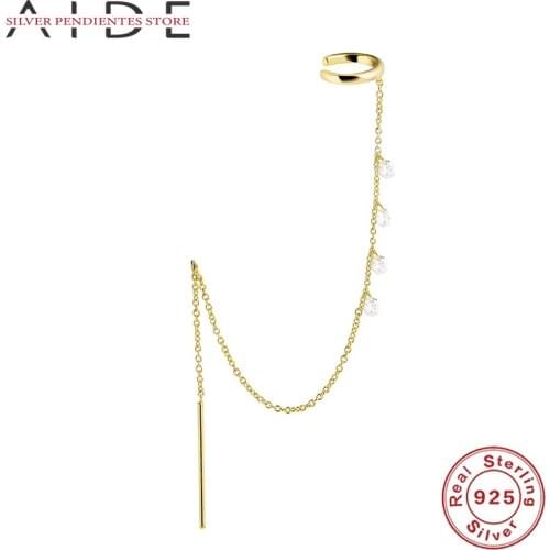 AIDE Fashion Earrings For Women 2020 Wedding Korean 925 Sterling Silver Diamond Tassel Chain Ear Earrings Aretes De Mujer