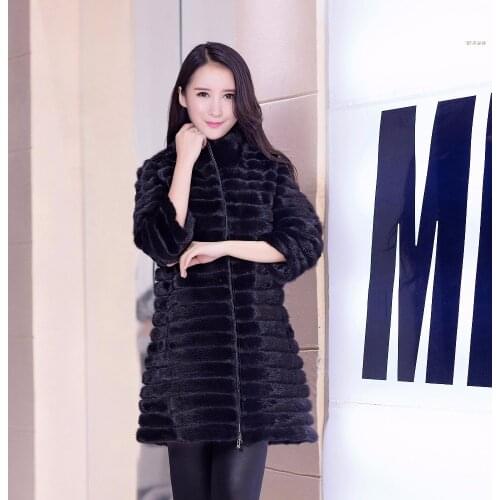 2019 real mink fur coat for women with hood,extra large plus size winter warm slim coat