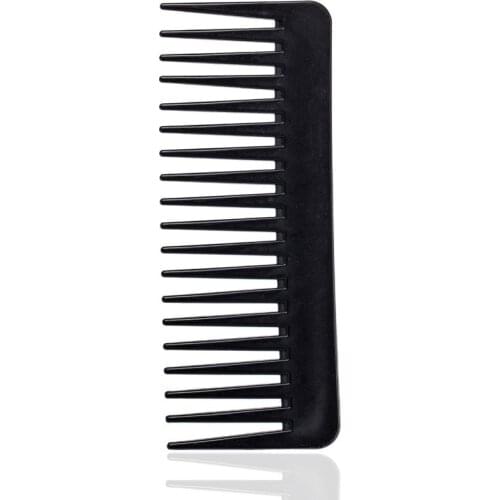 1PC New Pocket 19 Teeth Wide Tooth Comb Black ABS Plastic Heat-resistant Large Wide Tooth Comb For Hair Styling Tool