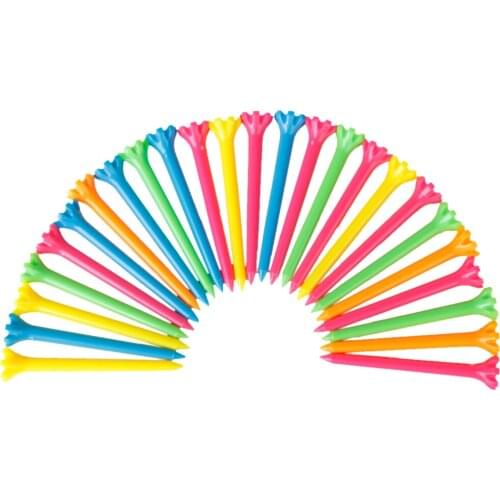 25Pcs 67mm Mixed Color Plastic Crown Golf TEES Golfer Aid Tool