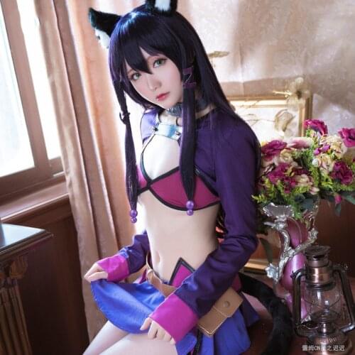 Amine How Not to Summon a Demon Lord Cosplay Rem Galleu Cosplay Costume for Halloween Carnival Party Cosplay Dress Wig Tail