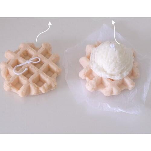 Large Waffle Candle Silicone Molds Coffee Bean Donut Fruit Leaf Shape Fragrance Handmade Candle Making Wax Mold