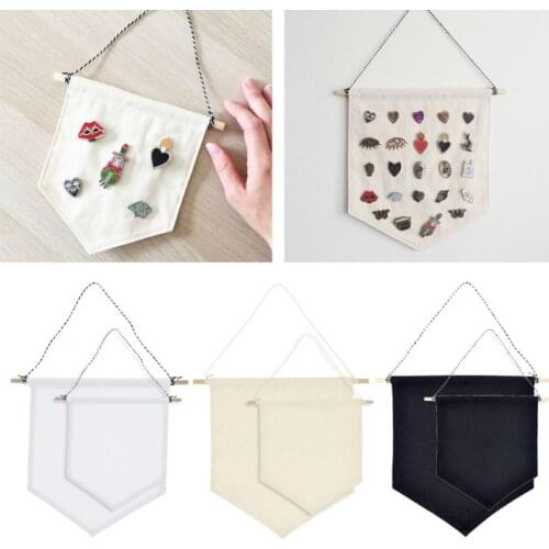 Pin Wall Display Banner Enamel Lapel Badge Flag Canvas Wall Banner Room Decor M68E