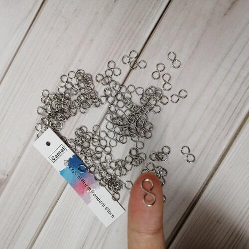 Camal 100pcs 10x5mm Infinity Symbol Chrome S 8 Clasp Metal Connector Hook Crystal Pendant Chandelier Part Jewelry Finding