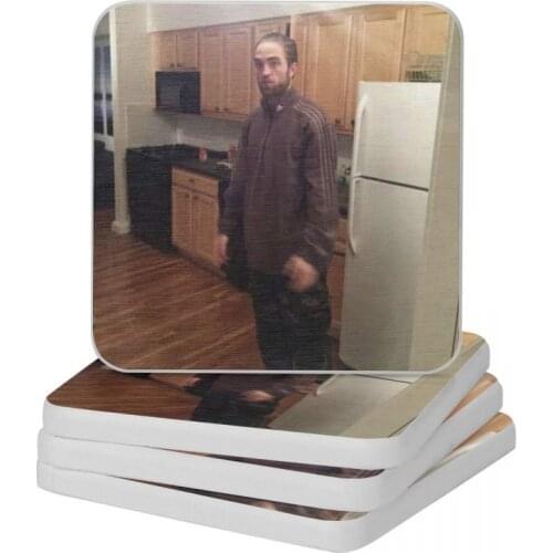 Chav Robert Pattinson Diatom Square Round Coaster Quick-drying Cup Bonsai Mat Soap Toothbrush Pad Diameter 10cm