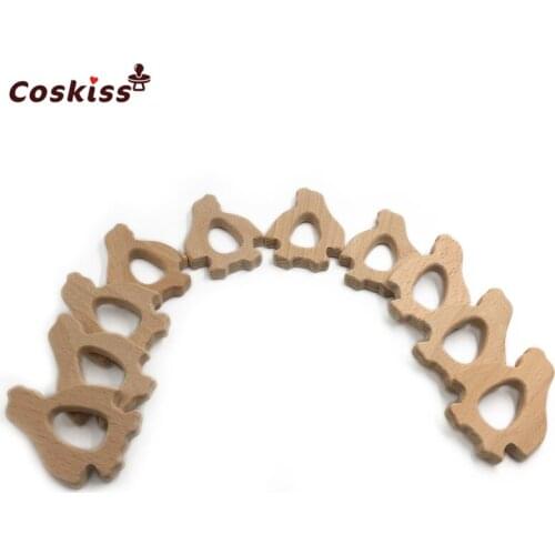 DIY Wooden Personalized Pendent Organic Beech Wooden Sea lions Natural Handmade Baby Wooden Teether For Baby Teething Nursing