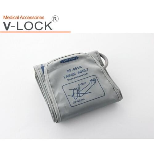 Dynamic blood pressure cuff gray nylon coat with metal ring adult blood pressure cuff