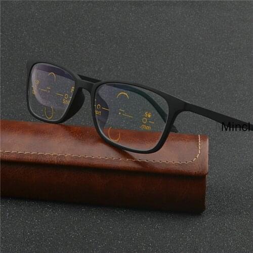 Brand Tr90 dioptBrand Tr90 diopter reading glasses Fashion Multifocal lenses Reading Glasses Square Progressive Glasse FML