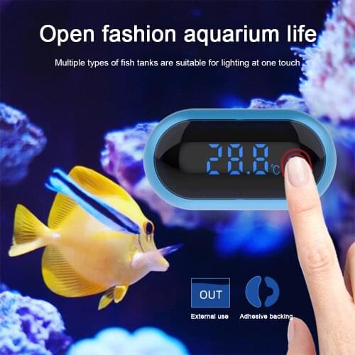 Mini Adhesive Fish Tank High Accuracy Thermometer Eye Shape Electronic Aquarium Water Thermometer Hygrometer LCD Digital
