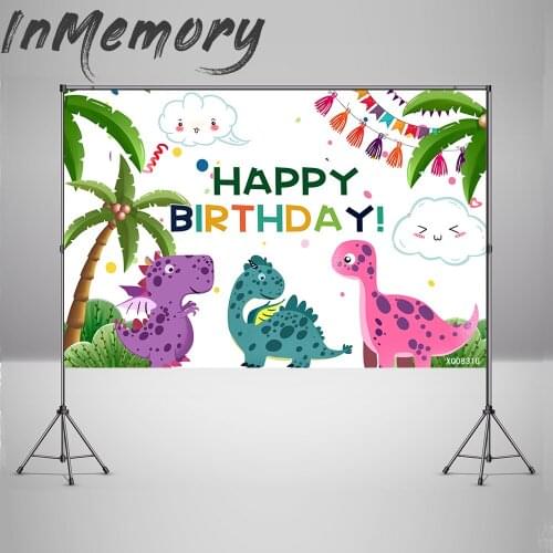 Photo Background Custom Cartoon Forest Dinosaur Animals Jungle Safari Birthday Party Photography Background Baby Photo Studio