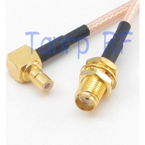 50CM Pigtail coaxial jumper cable RG316 extension cord 20in SMA female jack to SMB male right angle 90 RF adapter connector
