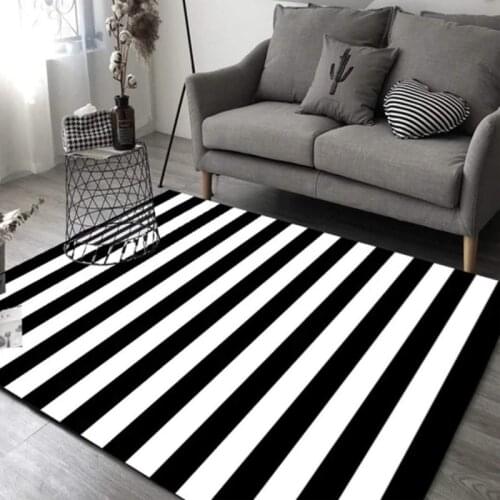 Black White Stripes Pattern Carpets for Living Room Bedroom Area Rug Kids Room Play Mat 3D Printed Home Large Carpet