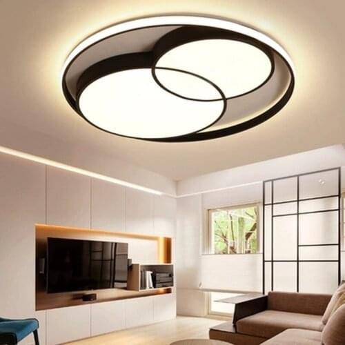 Dia420/500/600/780mm White or Black Round Ceiling Lights For Living Room Bedroom Master Room Ceiling Lamp Fixtures