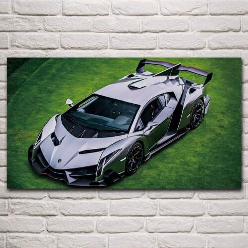 Cool supercars modified racing vehicle on grass gray living room decoration home wall art decor fabric posters KM521