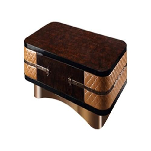 Italian style light luxury coffee table simple Hong Kong style postmodern leather soft bag tea table high-end living room