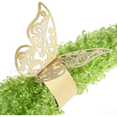 Hot 50 Butterfly Napkin Ring Serviette Holder Wedding Party Banquet Dinner Decor
