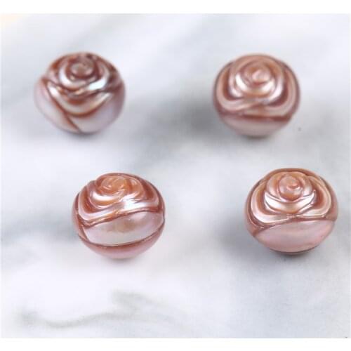 Fashion 12-13mm carved freshwater rose pearl beads for diy jewelry making