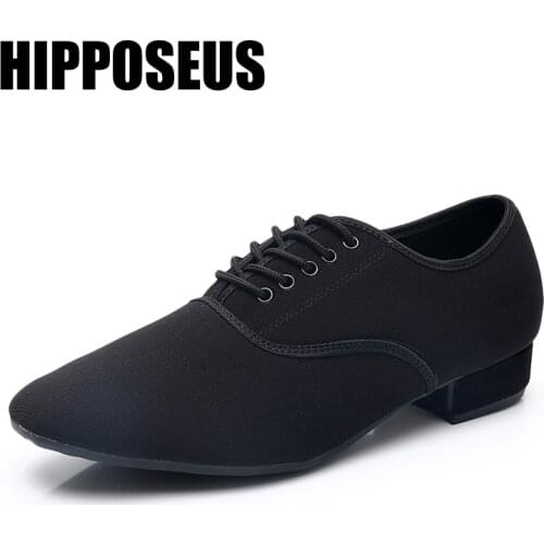 Hipposeus Men Dance Shoes Boys Ballroom Latin shoes Breathable Fabric Modern Tango Jazz Performance Practise shoes Dropshipping