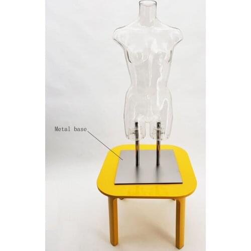 New Fashion Top Quality Women Clear Mannequin ABS Transparent Monikens With Metal Base Hot Sale