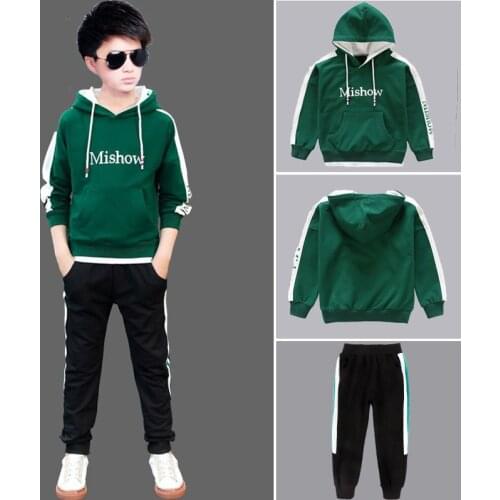 New 2018 Autumn Two-piece 6 Boys Sweater Long Sleeve + Pants 3-14 Years Old Primary School Casual Wear Sportswear